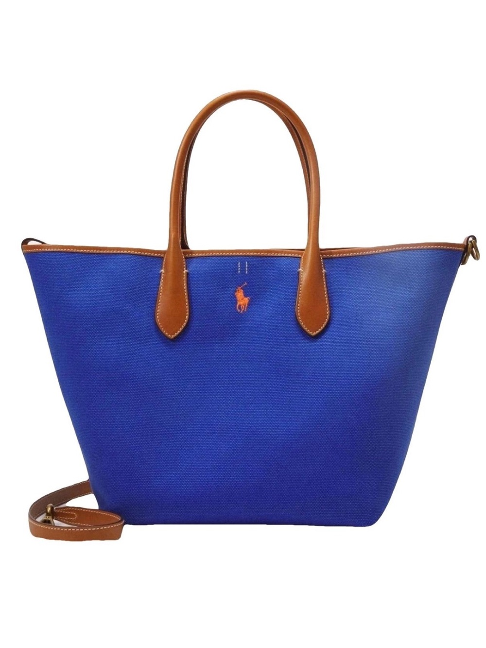 Ralph Lauren Reversible Canvas Medium Bellport Tote Blue